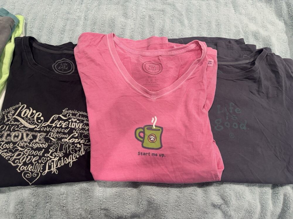 Bundle of 3 Awesome Vintage Perfect Life Is Good T-Shirts Women’s Sz XL